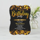 Fabulous Golden Glitter Dagfeest Uitnodigen Kaart (Staand voorkant)