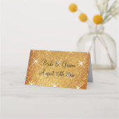 Fabulous gouden glitter trouwtafel plaats kaarten (Achterkant)