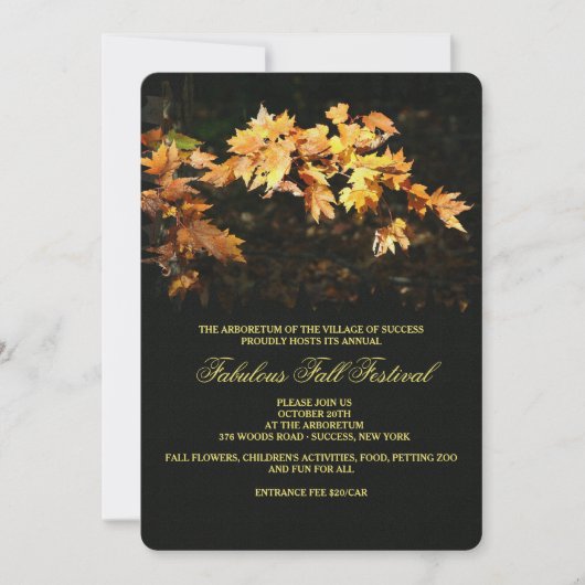 Fabulous Herfst Invitation Kaart (Voorkant)
