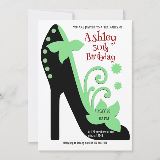 Fabulous High Heel Invitation Anniversaire (Devant)