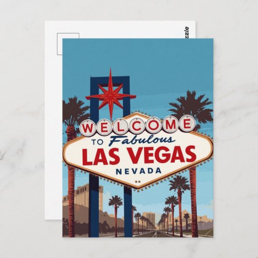 Fabulous Las Vegas Nevada Retro Briefkaart (Voorkant / Achterkant)