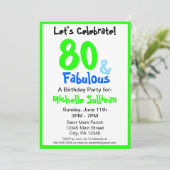 Fabulous Neon Birthday Party Invitation Kaart (Staand voorkant)