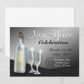Fabulous New Years Champagne Uitnodigingen (Voorkant / Achterkant)