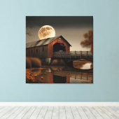 Fabulous Overdekte Brug en Maan Canvas Kunst (Insitu (Houten vloer))