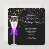 Fabulous Paars Heels Gold Black Birthday Party Kaart (Achterkant)