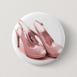 Fabulous Pink Glitter Stilettos Ronde Button 5,7 Cm