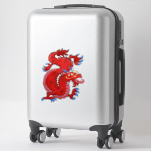 Fabulous, Red, Oriental Dragon Sticker