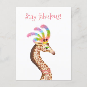 Fabulous regenboog giraffe briefkaart