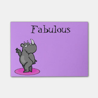 Fabulous Rhino-Cartoon Post-it® Notes