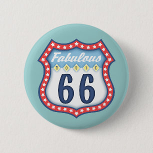 Fabulous Route 66 Ronde Button 5,7 Cm