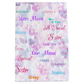 Fabulous Roze Bloemen Speciale Zuster Medium Cadeauzakje (Voorkant)