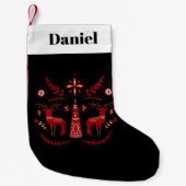 Fabulous Scandi Deer Pattern Kleine Kerstsok (Voorkant)