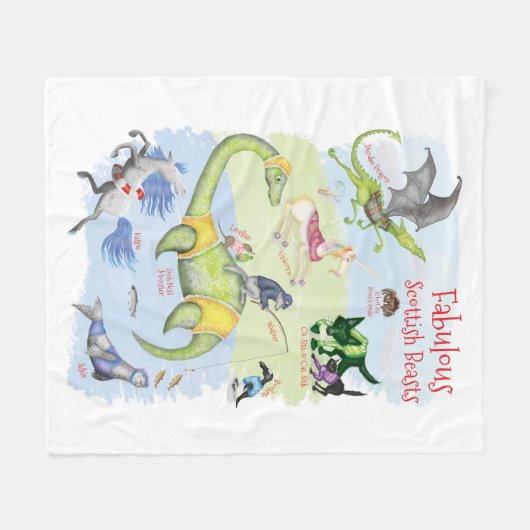 Fabulous Scottish Beasts couverture en polaire pou (Devant (Horizontal))