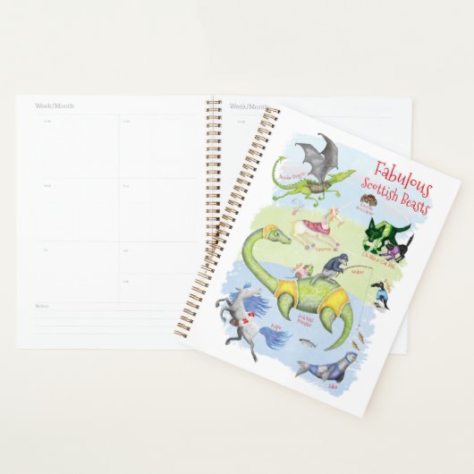Fabulous Scottish Beasts planner (Devant avec enveloppe)