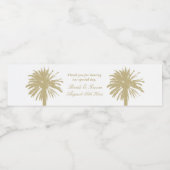 Fabulous strand bruiloft palmboom silhouet waterfles etiket (Enkel label)
