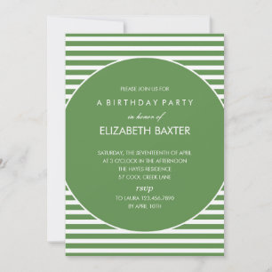 Fabulous Stripes Invitation de fête générale (Vert
