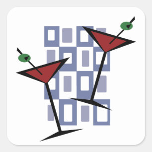 Fabulous  Style Martini Vierkante Sticker