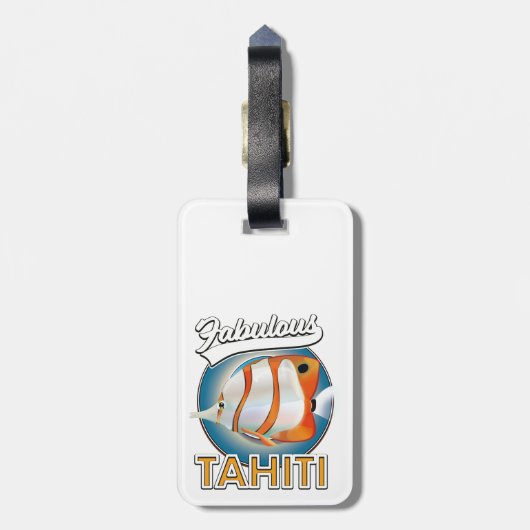 fabulous Tahiti retro logo Bagagelabel (Achterkant verticaal)