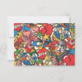 Fabulous Tattoo Bruiloft rsvp reactie kaarten (Achterkant)