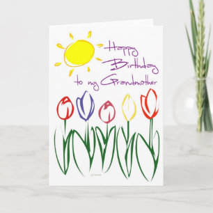 Fabulous Tulip Sketch Birthday Card voor oma Kaart