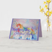 Fabulous Unicorn Aquarelle Carte Fille Anniversair (Fleur jaune)
