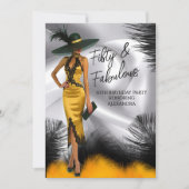 Fabulous Verjaardag Glamour Vrouw Zwart Gouden Ver Kaart (Voorkant)