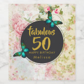 Fabulous Vijftig Vlinders op  Collage Wijn Etiket (Enkel label)