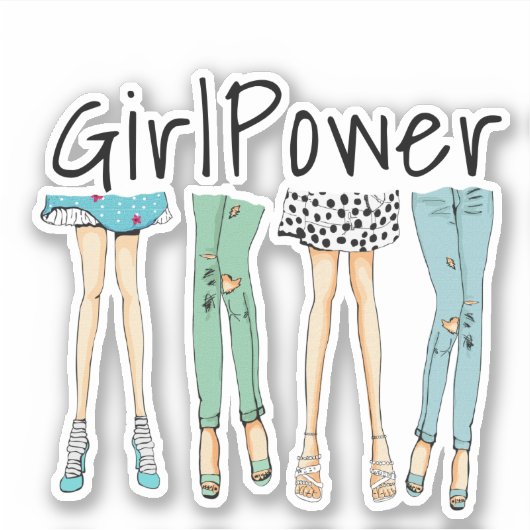 Fabulous Voeten "Meisje Power" Sticker (Voorkant)