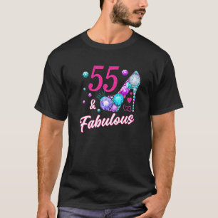 Fabulous Woman 55 jaar oude dame 55th Natal Birthd T-shirt