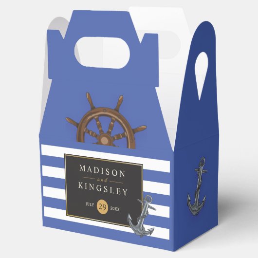 Fabulous zeilen nautische boot anker bruiloft bedankdoosjes (Geopend)