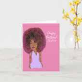 Fabulous Zuster African Happy Birthday Ca Kaart (Gele Bloem)