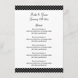 Fabulous zwart-wit polka stippen bruiloft menu