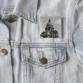 Facade van de Kerk van St. Louis Vierkante Button 5,1 Cm (In situ)