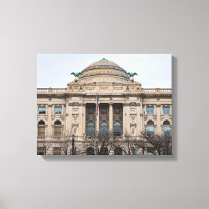 façade van landmark milwaukee public library canvas afdruk