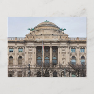 façade van landmark milwaukee public library postc briefkaart