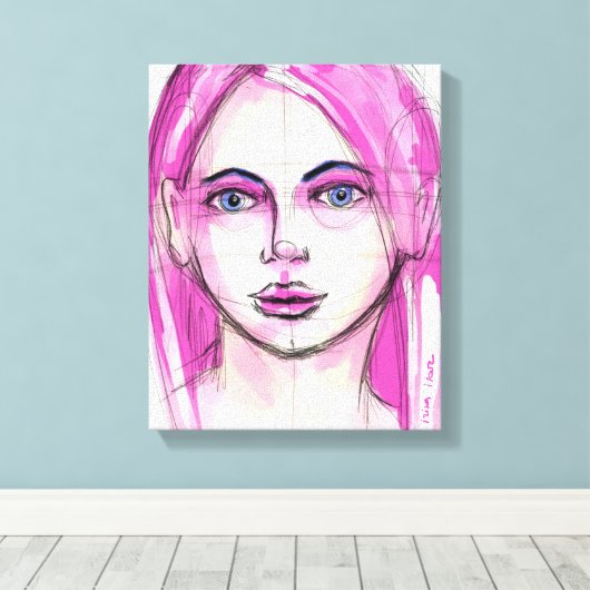 Face 4 canvas afdruk (Insitu (Houten vloer))