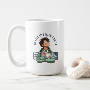 Face à la vie avec un sourire   Mug classique 15#