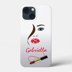 Face and Lipstick Kiss Mirror Beauty Makeup Artist iPhone 13 Mini Hoesje