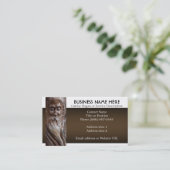 Face Carved in Wood Visitekaartje (Staand voorkant)