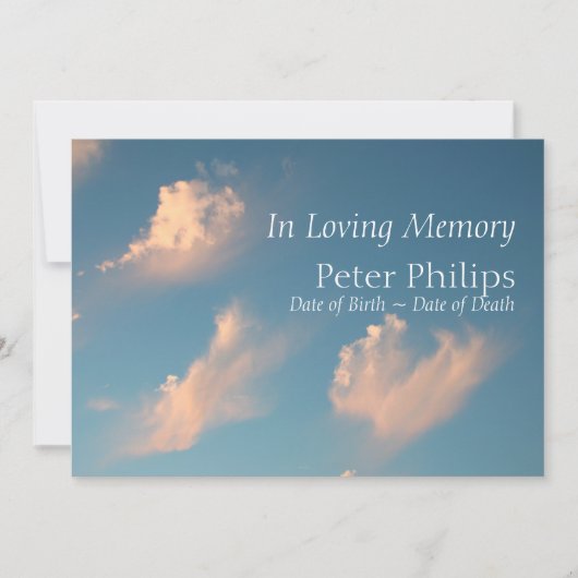 Face Cloud 1 Invitation à l'Faire-part funéraire (Devant)