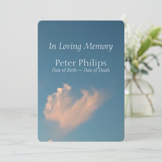 Face Cloud 3 Invitation à l'Faire-part funéraire (Debout devant)