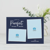 Face de chat bleu et rouge Purrfect Carte photo de (Debout devant)