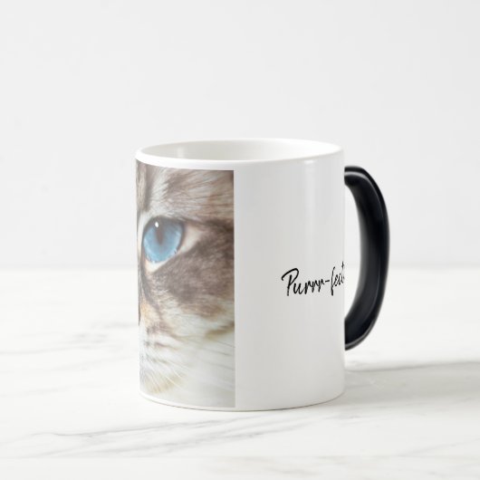 Face de chat | yeux bleus | mug de transformation  (Devant droit)