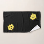 Face de soleil Joyeux moderne en noir et blanc (Serviette à main)
