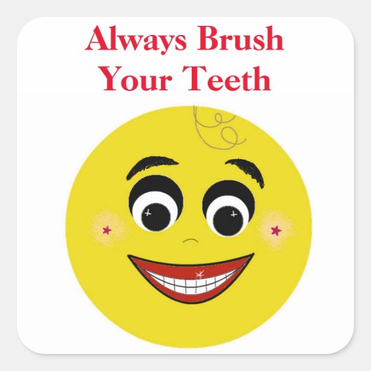 Face Dental Message Vierkante Sticker (Voorkant)