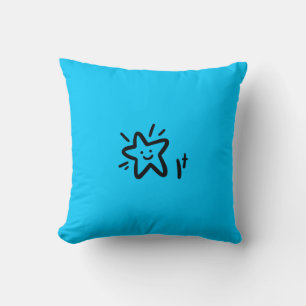 Face d'étoile joueuse Bébé bleu garçon Coussin d
