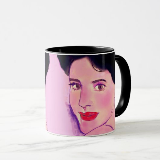 Face Drawing of Beautiful Woman Pinks Mok (Voorkant rechts)