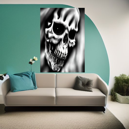 Face du crâne | AI Art Poster