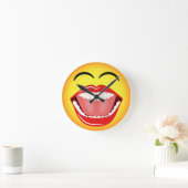 Face Emoji Humor Medium Funny Round Wall klok (Huis)