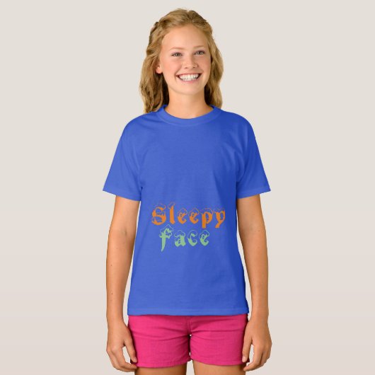 Face endormie : T-shirt basique pour filles (Devant entier)